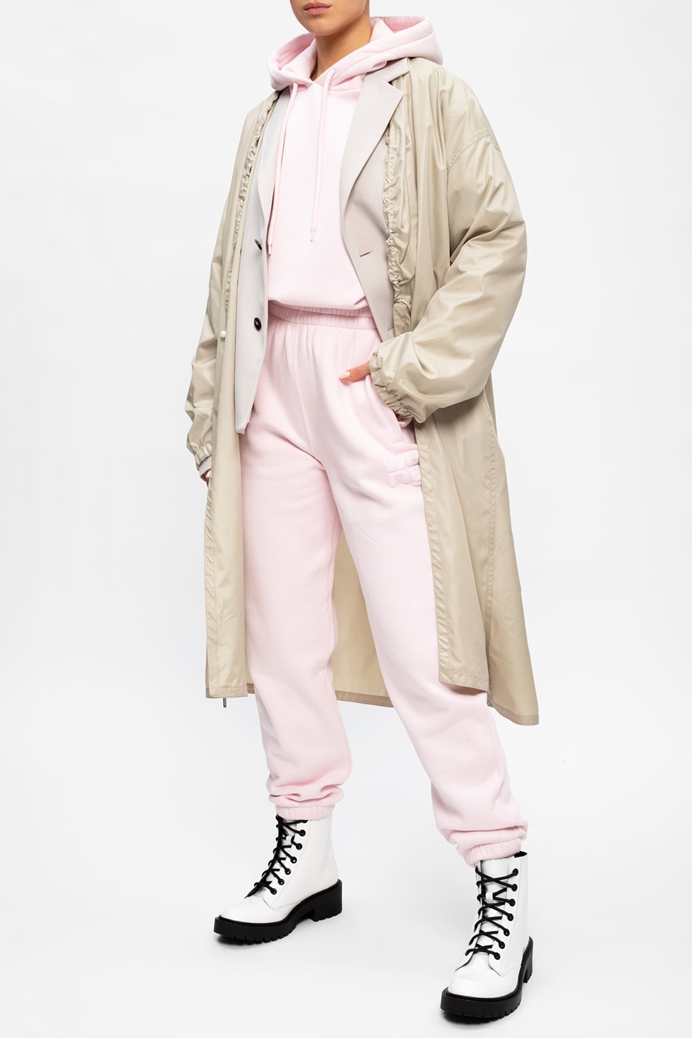 Pink Branded hoodie T by Alexander Wang